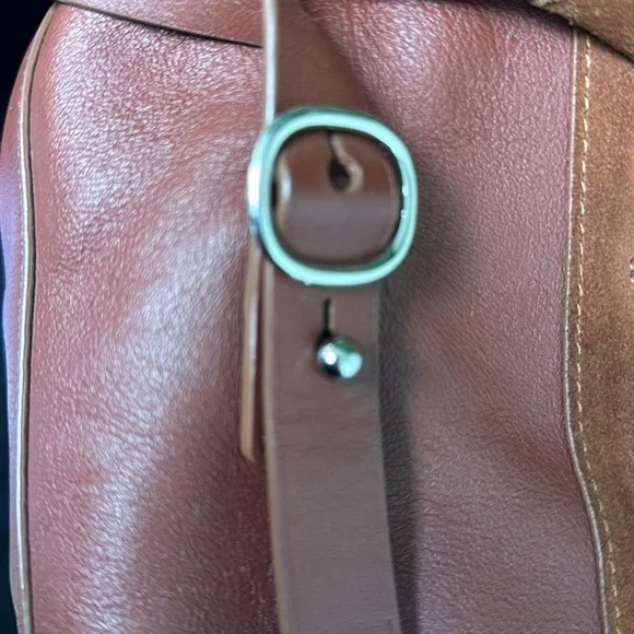 All Saints Copper Brown Leather and Suede Medium Shoulder Bag - Picture 7 of 9